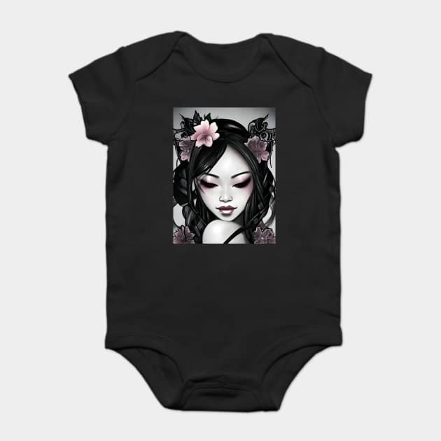Most Beautiful Asian Girl Baby Bodysuit by animegirlnft